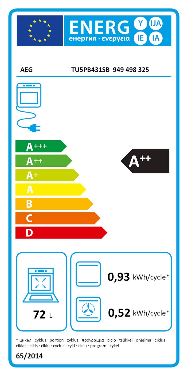 Vgradna pečica AEG TU5PB431SB, piroliza