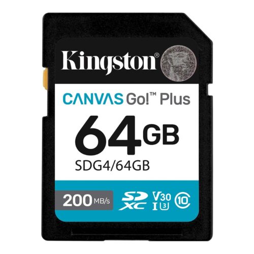 SDXC KINGSTON 64GB Canvas GO Plus, 200MB/s,  C10, UHS-I, U3, V30