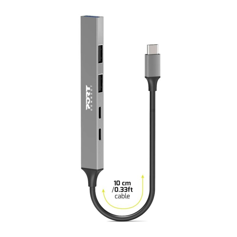 HUB PORT USB 5 PORTS 3A + 1C + PD 100W - for Bt