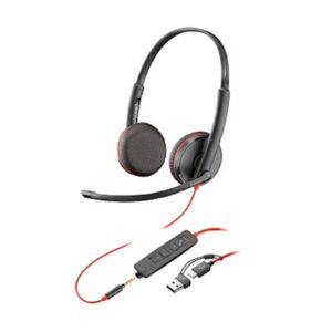 Stereo naglavne slušalke Poly Blackwire 3225 USB-C/USB-A/3,5mm