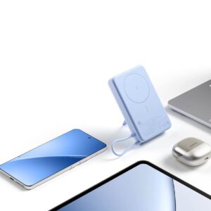 Xiaomi Magnetni Power Bank 10000mAh s stojalom, indikator baterije, 33W izhod, Modra barva Xiaomi Magnetni Power Bank 10000mAh s stojalom, indikator baterije, 33W izhod, Modra barva