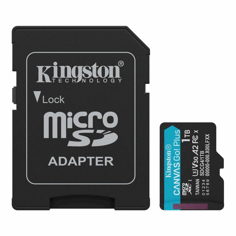 SDXC KINGSTON micro 1TB Canvas GO Plus, 200/160MB/s, C10, UHS-I, U3, V30, A2, adapter