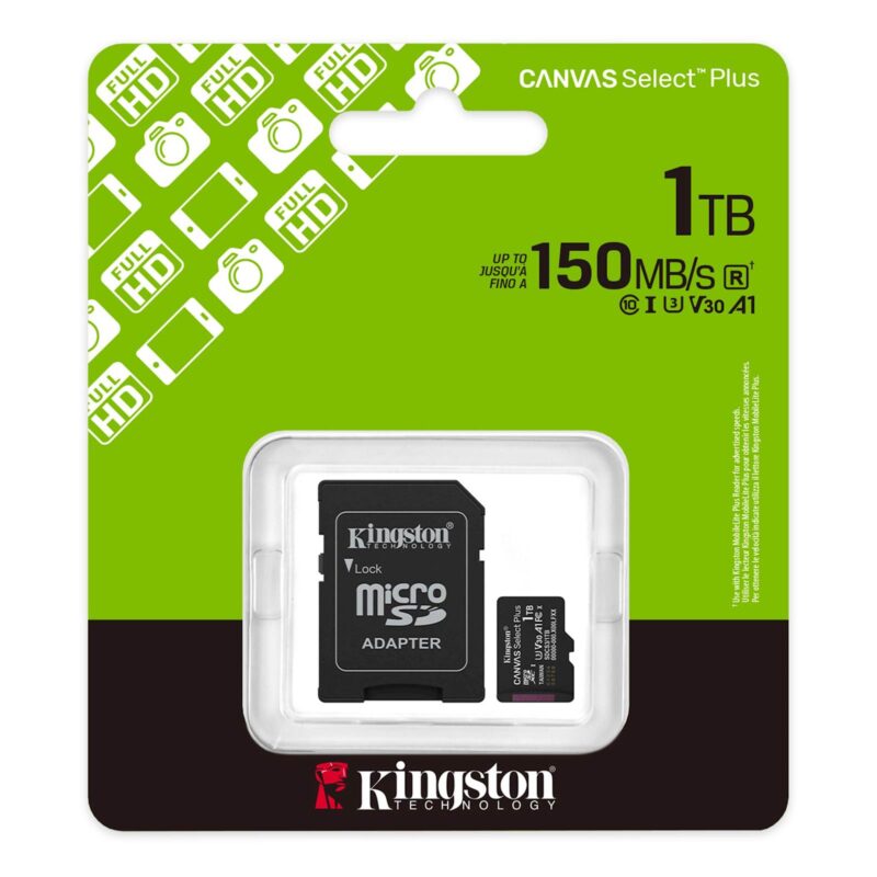 SDXC KINGSTON MICRO 1TB CANVAS SELECT Plus, 150MB/s, C10, UHS-I, U3, V30