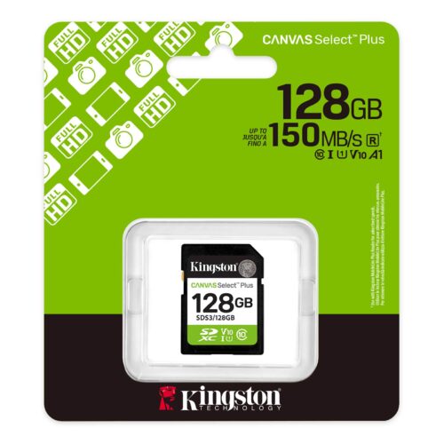 SDXC KINGSTON 128GB CANVAS Select Plus, 150MB/s, UHS-I, U1, V10