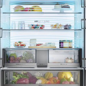 Hladilnik HAIER HFR79F19EFGK, 190 cm, E, 703 l, French Door, Srebrn steklo Hladilnik HAIER HFR79F19EFGK, 190 cm, E, 703 l, French Door, Srebrn steklo
