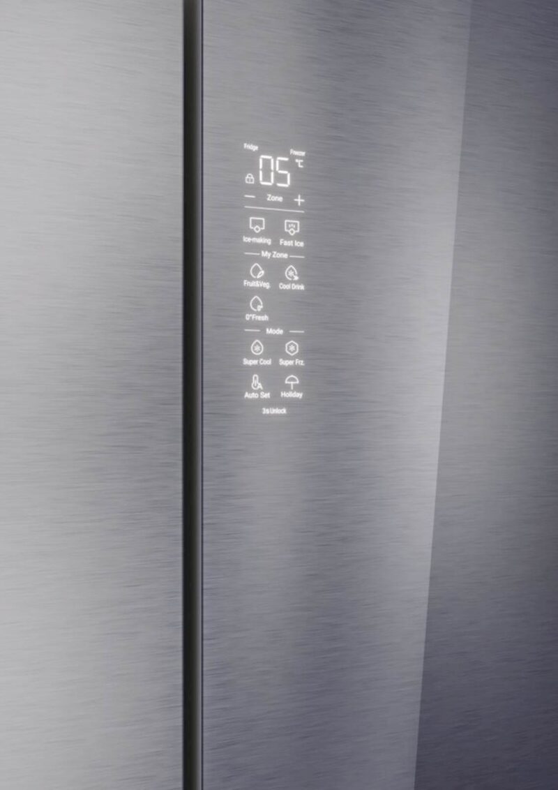 Hladilnik HAIER HFR79F19EFGK, 190 cm, E, 703 l, French Door, Srebrn steklo Hladilnik HAIER HFR79F19EFGK, 190 cm, E, 703 l, French Door, Srebrn steklo