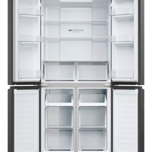 Hladilnik HAIER HCR3818ENPT, 181,5 cm, E, 467 l, 4-vratni, Temni inox