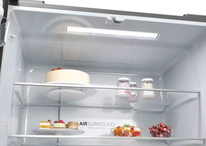 Hladilnik HAIER HCR3818ENPT, 181,5 cm, E, 467 l, 4-vratni, Temni inox