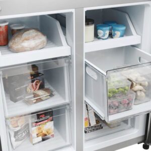 Hladilnik HAIER HCR3818ENPT, 181,5 cm, E, 467 l, 4-vratni, Temni inox