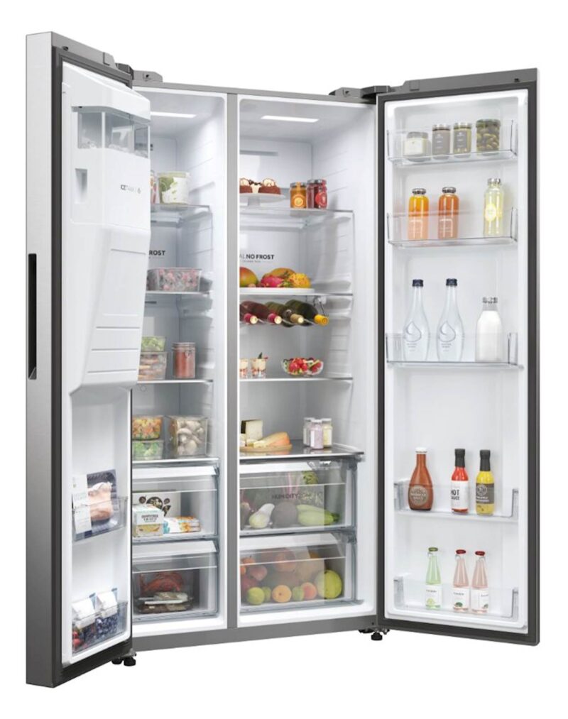 Hladilnik HAIER HSW59F18EIMM, 177,5 cm, E, 601 l, SBS, Inox