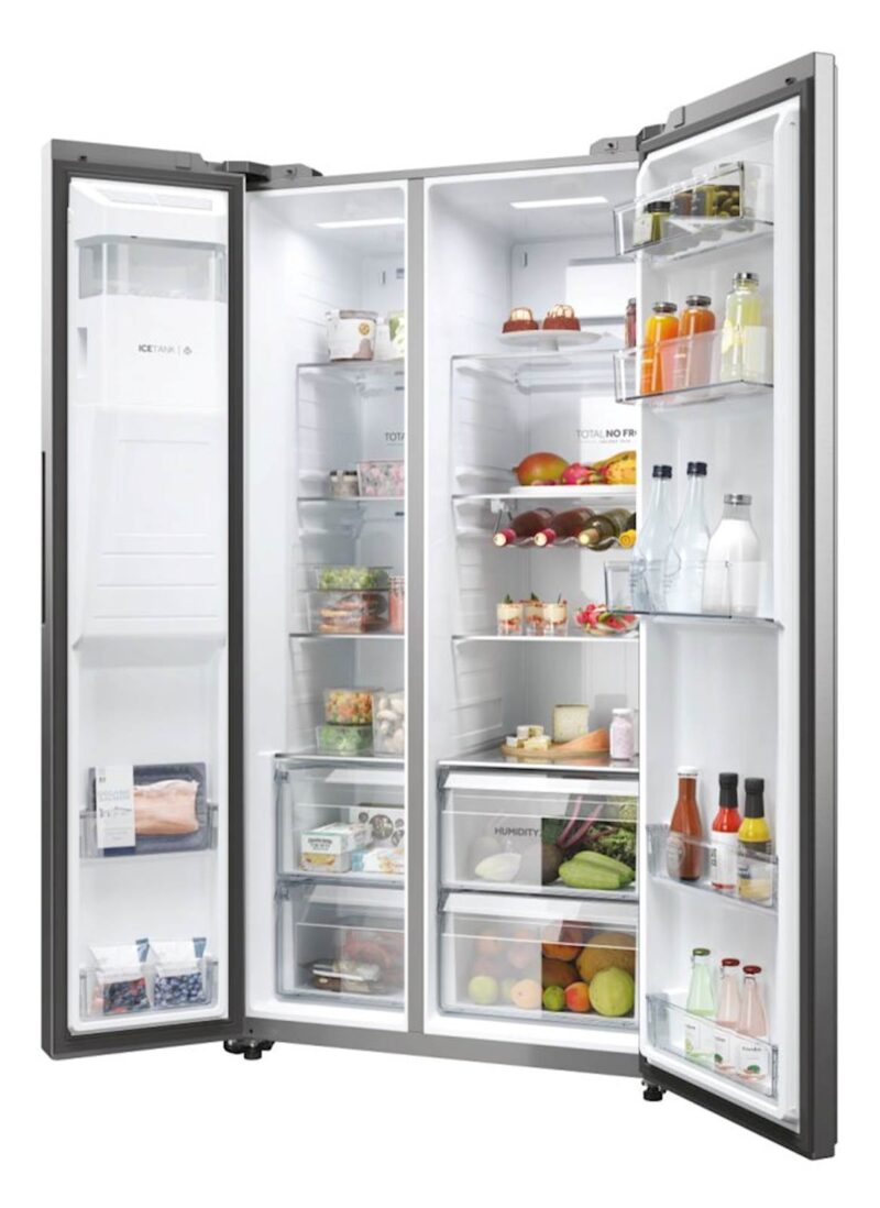 Hladilnik HAIER HSW59F18EIMM, 177,5 cm, E, 601 l, SBS, Inox