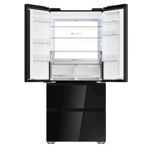 Hladilnik HAIER HFKR7819DNGB, 190 cm, E, 468 l, French Door, črna na steklu
