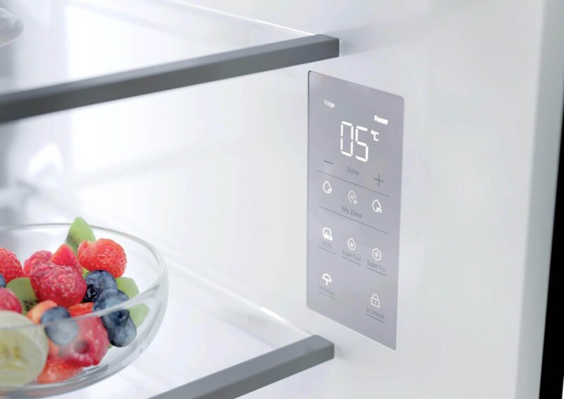 Hladilnik HAIER HFKR7819DNGB, 190 cm, E, 468 l, French Door, črna na steklu