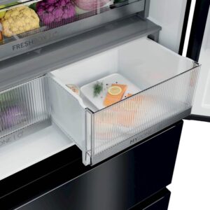 Hladilnik HAIER HFKR7819DNGB, 190 cm, E, 468 l, French Door, črna na steklu