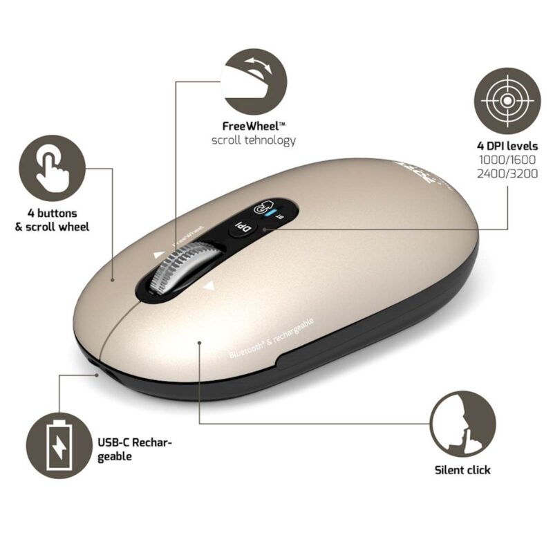 Miška PORT Bluetooth  Pure MAC Pearl Champagne