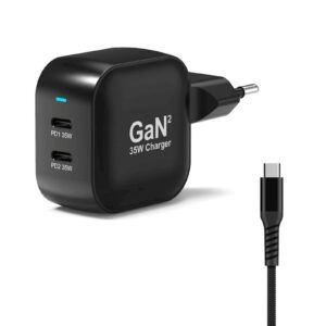 Napajalnik PORT Tip C PD 35W GaN + CtoC CABLE 2 M
