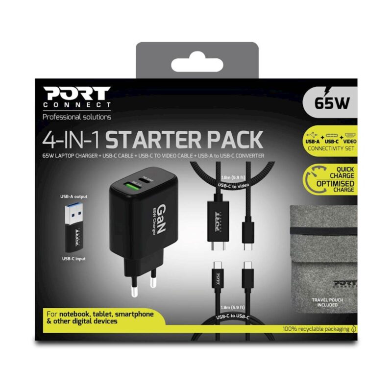 NAPAJALNIK PORT STARTER KIT 4 IN 1  65W GAN
