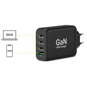 NAPAJALNIK PORT C PD 100W GAN +  KABEL 2M 130 W