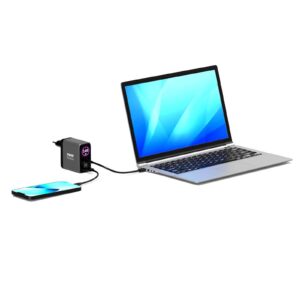 Polnilnik GAN PORT usb-C in Usb-A 140 W2, OLED z