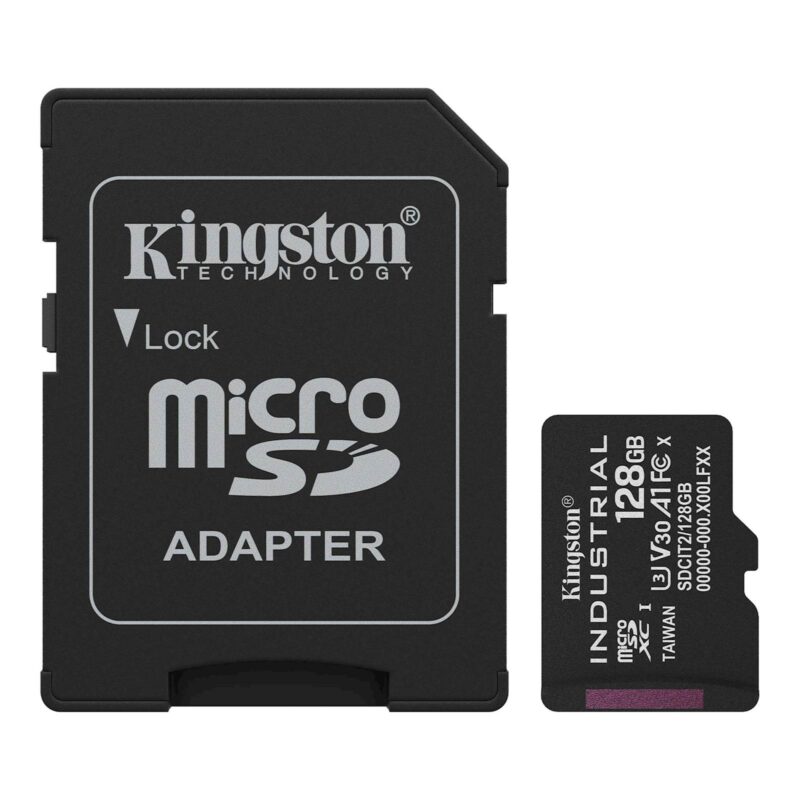 SDXC Kingston micro 128GB Industrial, 100/80MB/s, Class 10, UHS-I, U3, V30, A1 SDXC Kingston micro 128GB Industrial, 100/80MB/s, Class 10, UHS-I, U3, V30, A1