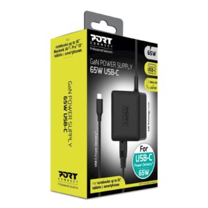 Napajalnik Port GaN 65W, Tip C, AC kabel EU