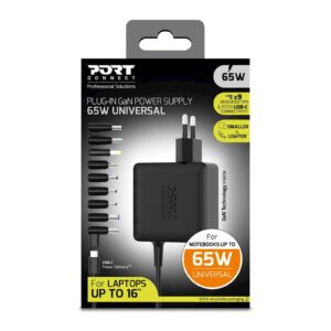 Napajalnik PORT GaN 65W plug in univerzalni EU