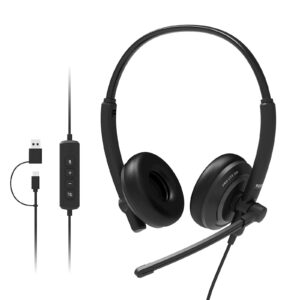 Slušalke stereo PORT USB z mikrofonom, žične