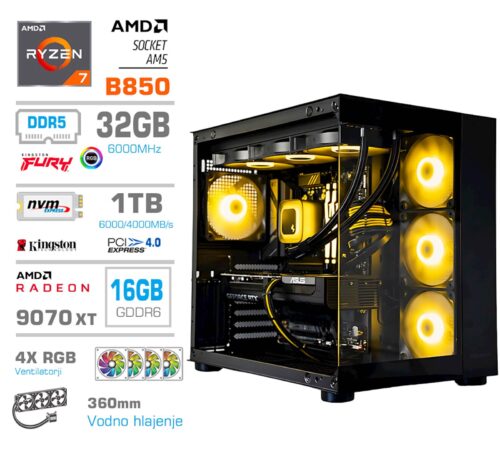 Računalnik PCX Exton R7 7700X/32GB/1TB/RX9070 XT