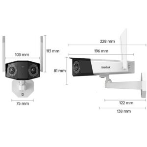 Reolink IP Kamera  DUO serija W750 16MP, 4K, dvojna leča Panorama 180 stopinj, IP67