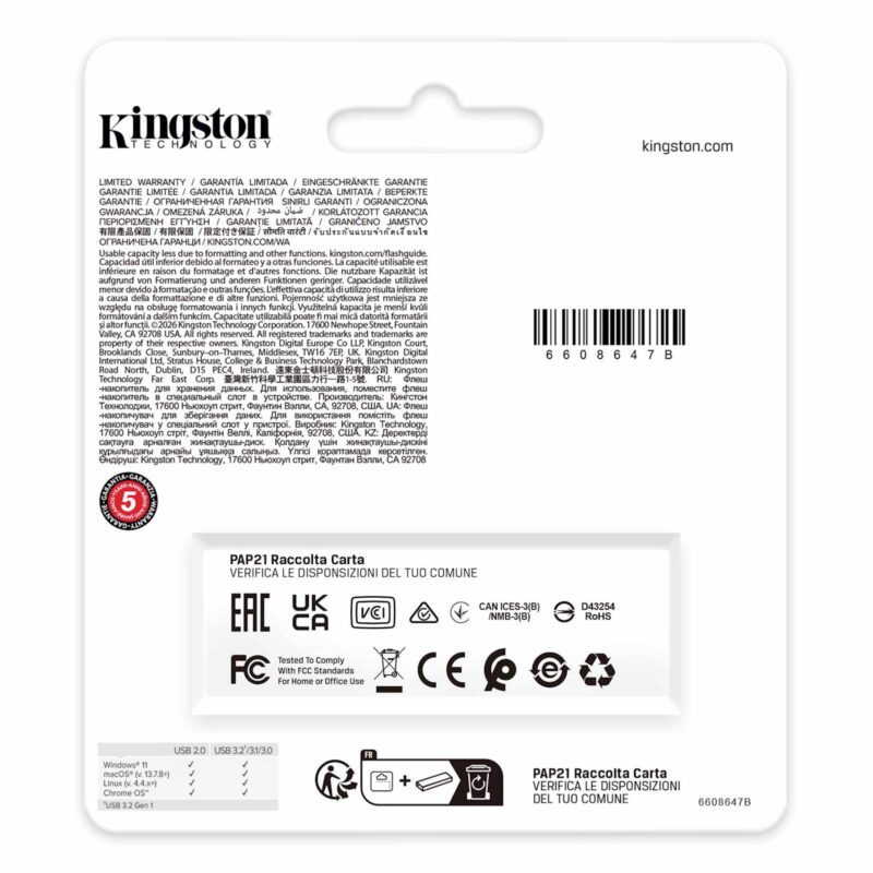 USB disk Kingston 256GB DT Exodia, 3.2 Gen 1, pokrovček