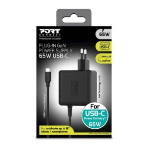 Napajalnik Port GaN 65W, Tip C, AC plug in EU