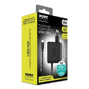 Napajalnik Port GaN 65W, Tip C, AC plug in EU