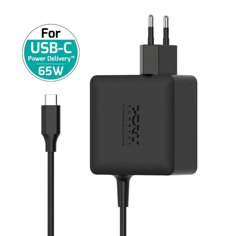 Napajalnik Port GaN 65W, Tip C, AC plug in EU