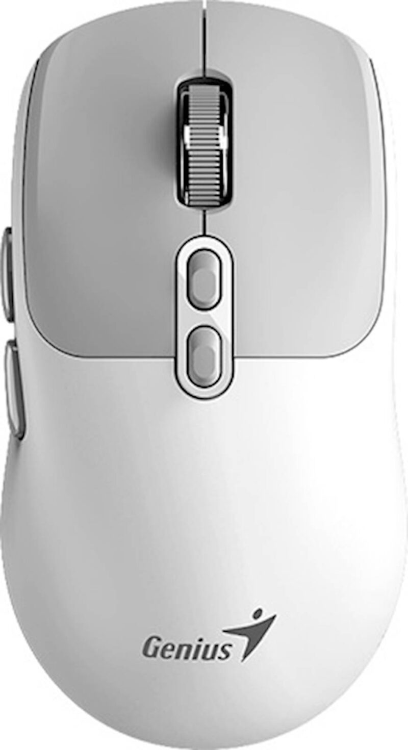 Miška Genius NX-8080S AI, BT in brezžična, bela/siva