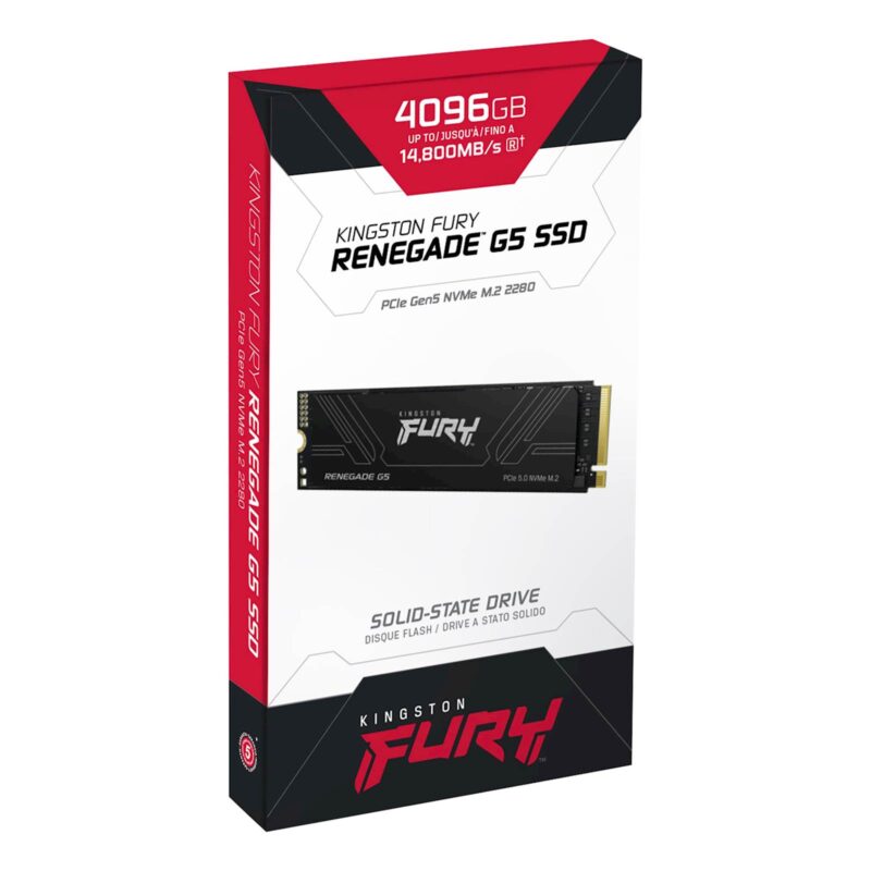 SSD Kingston M.2 PCIe NVMe 4096GB FURY Renegade G5, 14.800/14.000MB/s, 5.0 x4