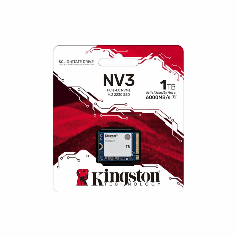 SSD Kingston M.2 PCIe NVMe 1TB NV3 2230, 6000/4000MB/s, 4.0 x4
