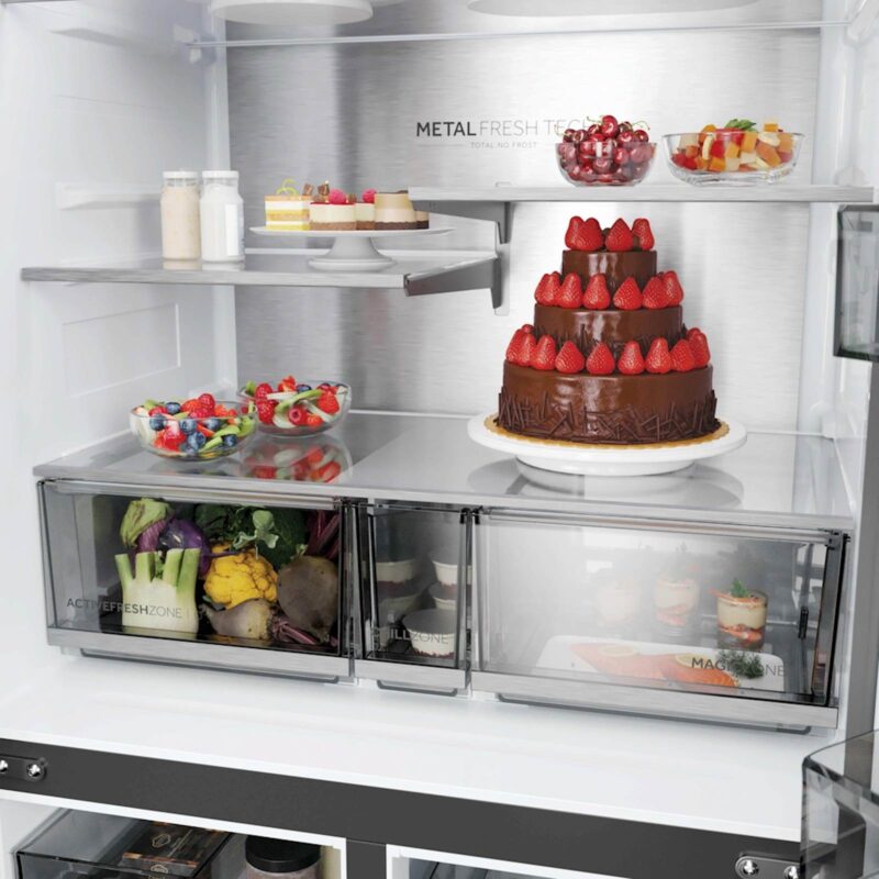 Hladilnik HAIER HCR59F18DNMM, 182,5 cm, D, 706 l, 4-vratni, Inox