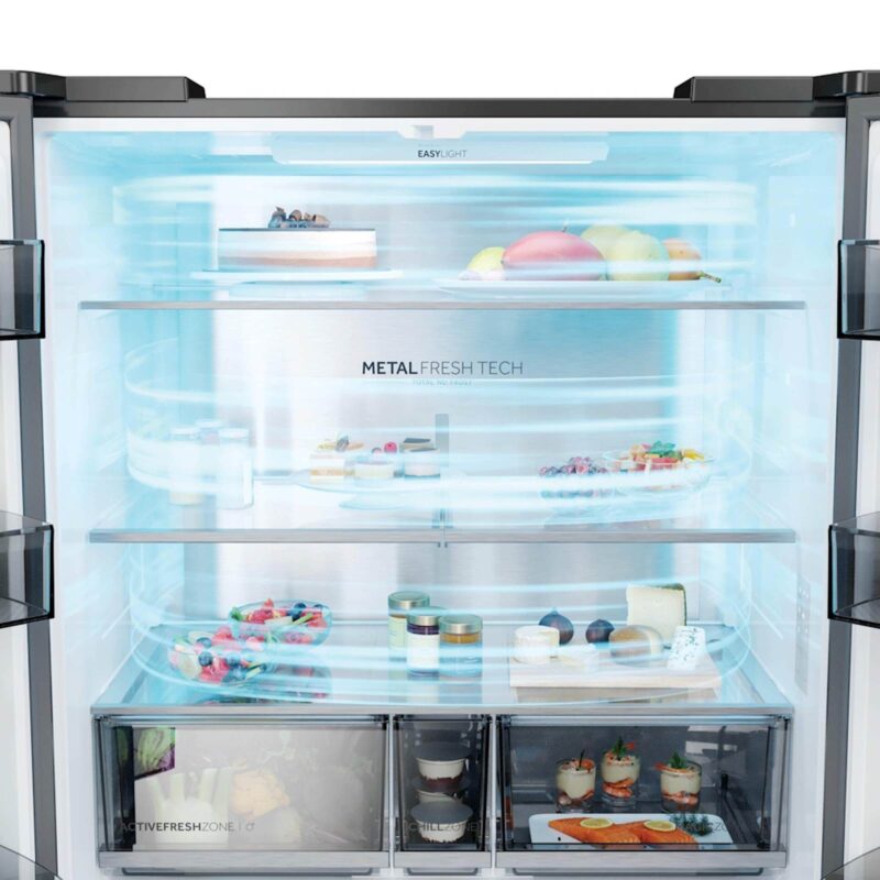 Hladilnik HAIER HCR59F18DNMM, 182,5 cm, D, 706 l, 4-vratni, Inox
