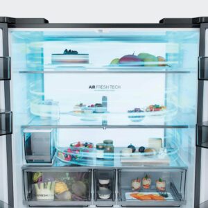 Hladilnik HAIER HCR79F18CHMB, 182,5 cm, C, 700 l, 4-vratni, Črna