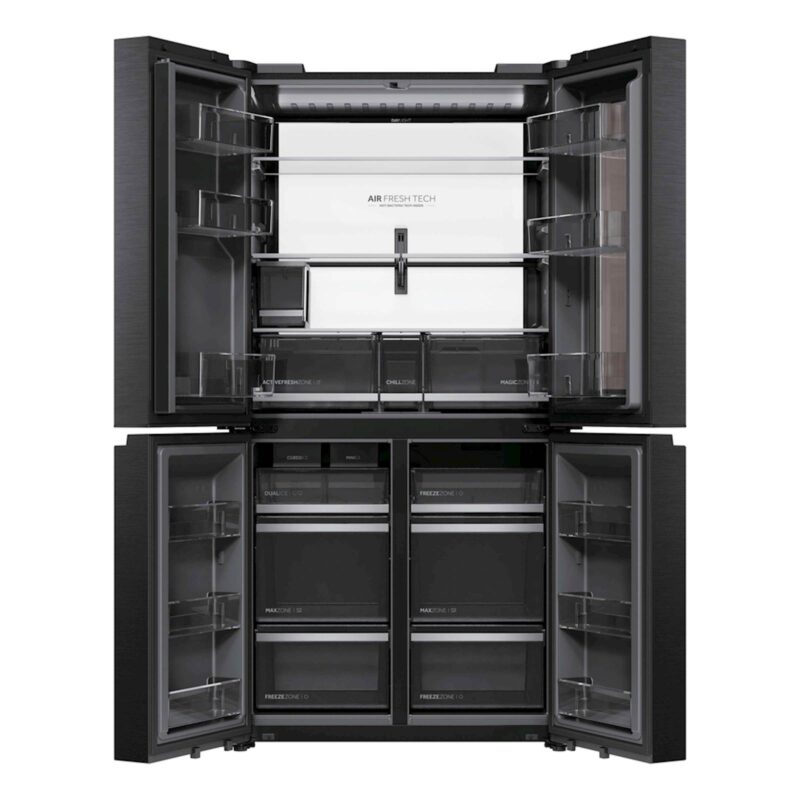 Hladilnik HAIER HCW99F18DHMB, 182,5 cm, D, 700 l, 4-vratni, Črna