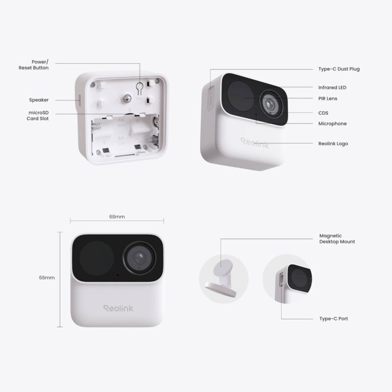 Reolink IP kamera Argus Series B210 MagiCam, Magnetna, Zunanja/Notranja, Baterijska