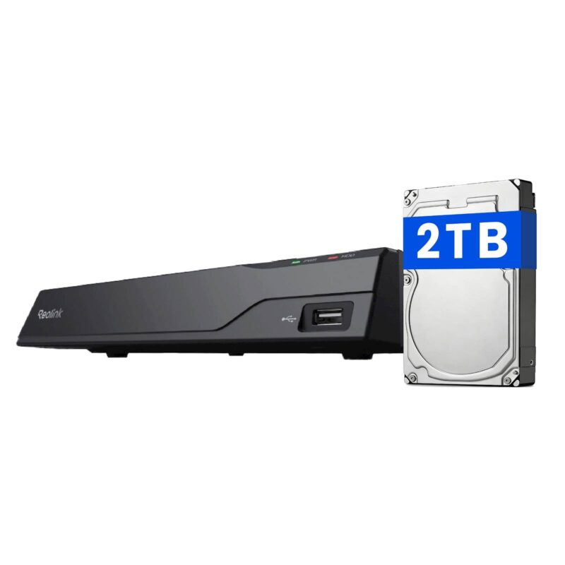 Reolink PoE varnostni komplet NVS8-5MB4-V2, 8-kanalni NVR + 4 kamere, 5MP, 2TB HDD, Barvni nočni vid