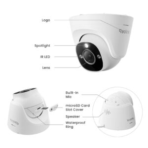 Reolink PoE kupolasta kamera P324-V2 (RLC-520A), 5MP, Barvni nočni vid, AI zaznavanje, Perimetralna