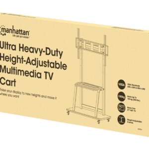 Multimedijski voziček 37''-100'' MANHATTAN, 150kg, naklon 0°, črne barve