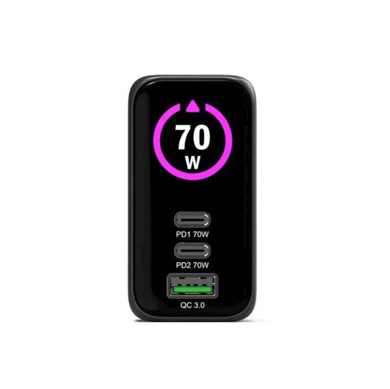 PORT Connect GaN stenski polnilec 70W OLED + 2 m kabel USB-C (EU)