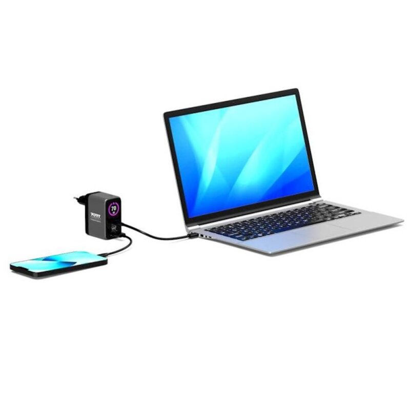 PORT Connect GaN stenski polnilec 70W OLED + 2 m kabel USB-C (EU)