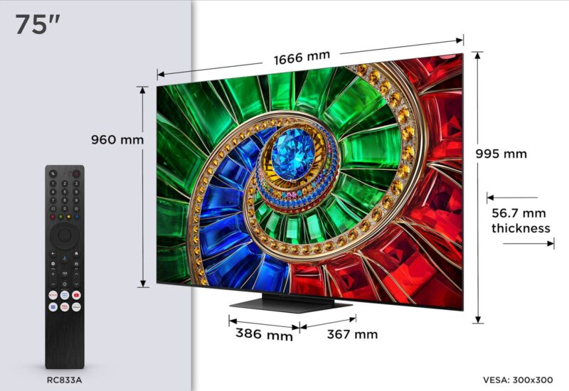 TCL 75 RGB-Mini LED TV 75RM7L